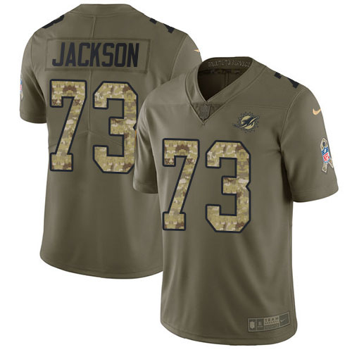Nike Miami Dolphins #73 Austin Jackson Olive Camo Youth Stitched NFL Limited 2017 Salute To Service Jersey->youth nfl jersey->Youth Jersey
